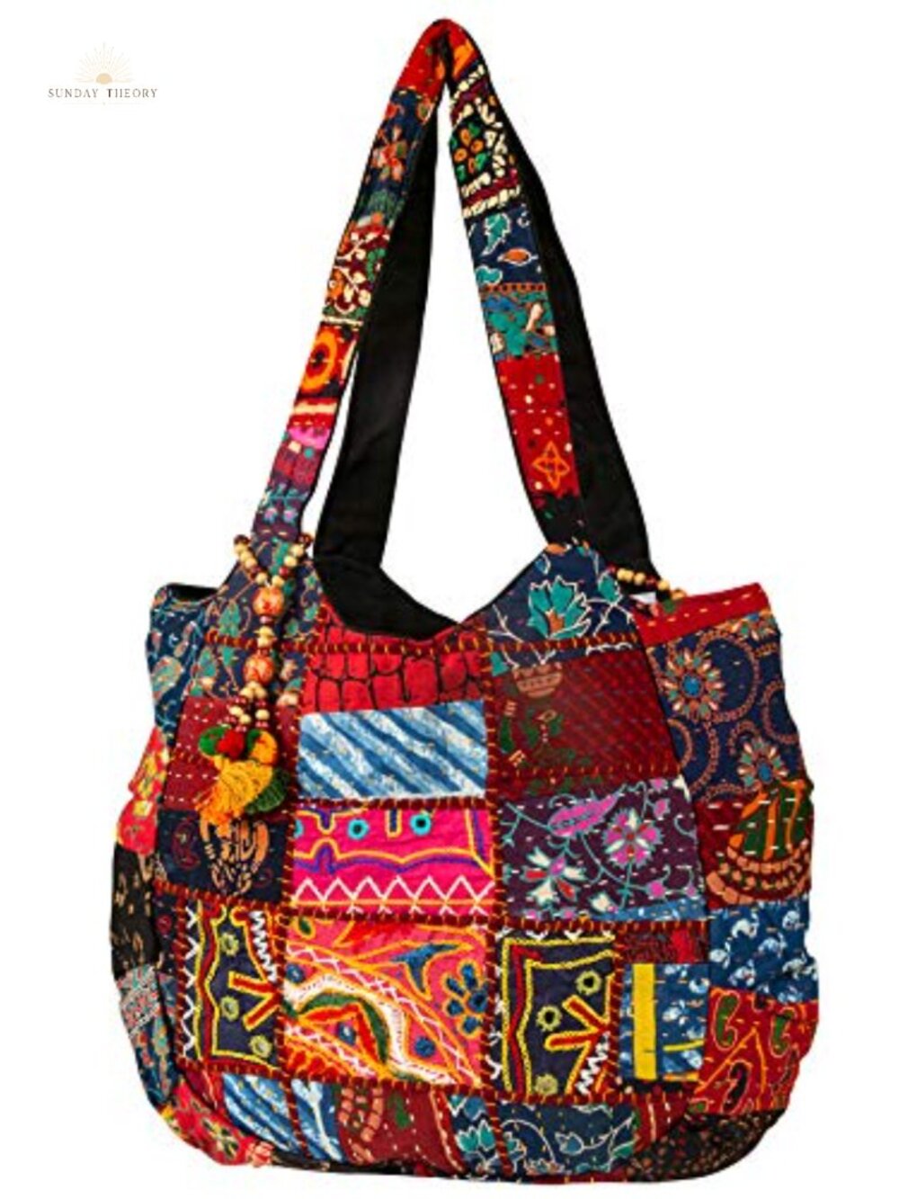 Handmade Patchwork Tote Bag - Boho Fair Trade Organic Cotton Embroidered